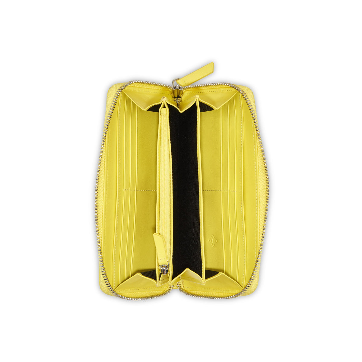 LE CUIR LISSE Long Zip Leather Wallet, Yellow - Delsey Paris