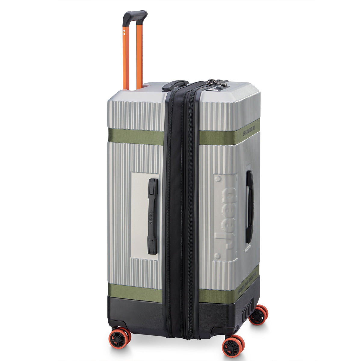 JH001A 32-Inch Expandable Check-In Trunk Suitcase, Silver - Delsey Paris
