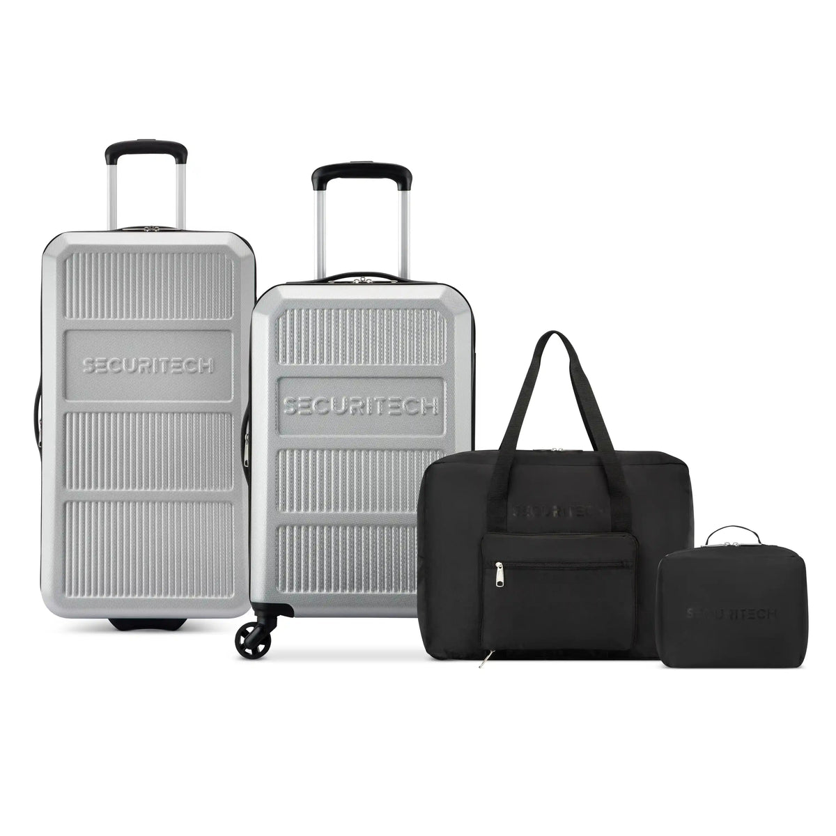 ASPHALT 4-Piece Luggage Set, Silver - Delsey Paris
