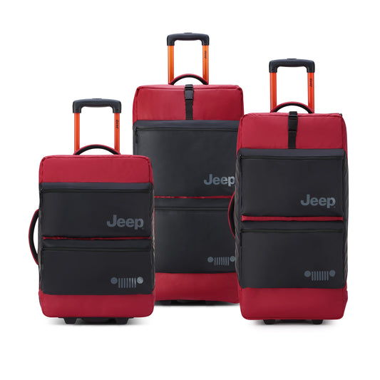 JS006B 3-Piece Luggage Set, Tomato - Delsey Paris