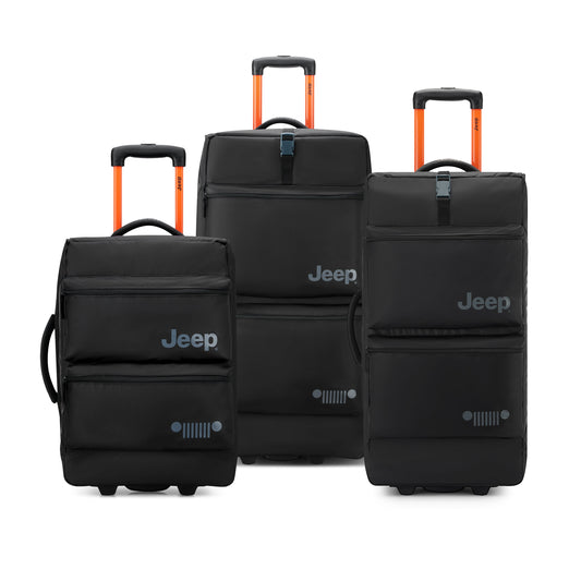 JS006B 3-Piece Luggage Set, Black - Delsey Paris