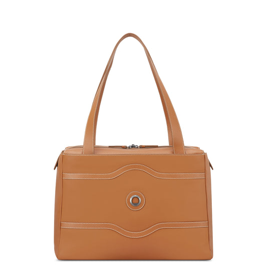 CHATELET AIR 2.0 Leather Tote Bag, Cognac - Delsey Paris