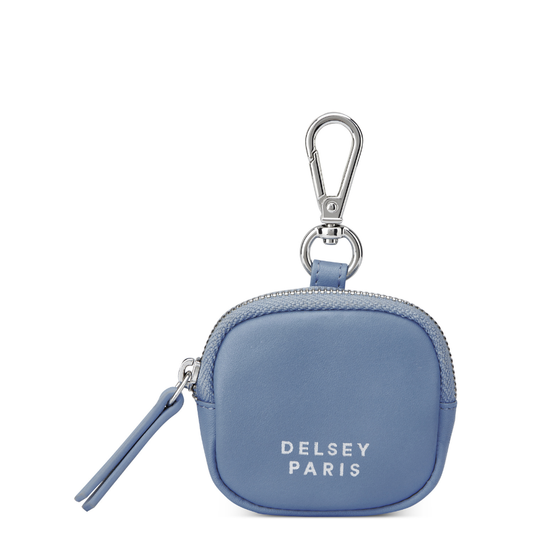LE CUIR LISSE Leather Earphone Case, Sky blue - Delsey Paris