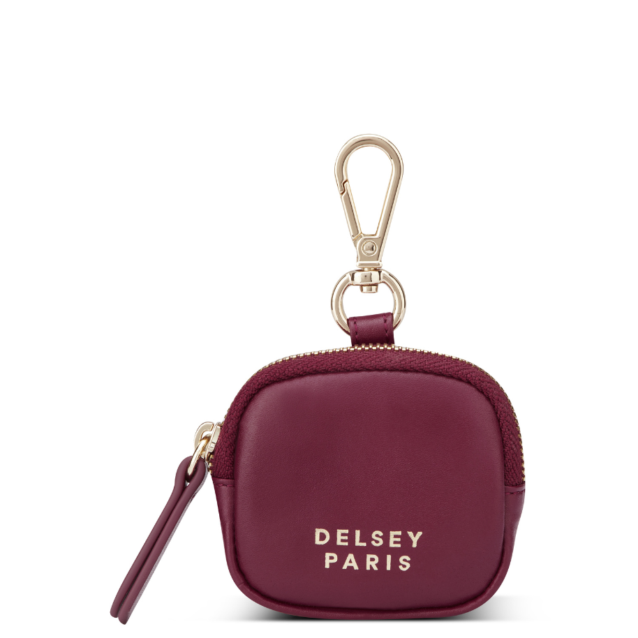 LE CUIR LISSE Leather Earphone Case, Burgundy - Delsey Paris