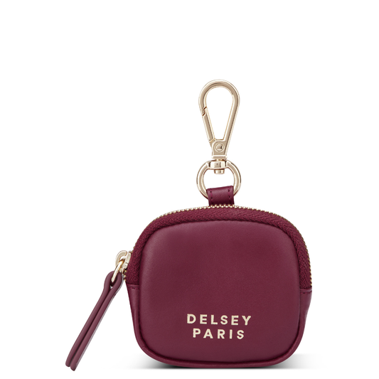 LE CUIR LISSE Leather Earphone Case, Burgundy - Delsey Paris