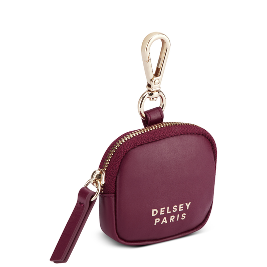 LE CUIR LISSE Leather Earphone Case, Burgundy - Delsey Paris