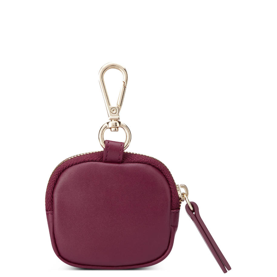 LE CUIR LISSE Leather Earphone Case, Burgundy - Delsey Paris