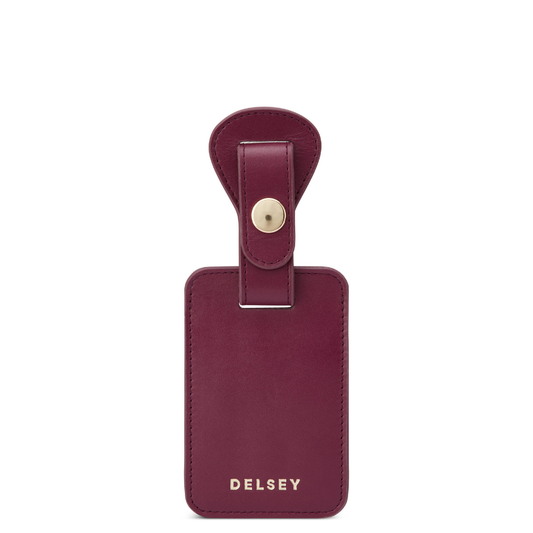 LE CUIR LISSE Leather Luggage Tag, Burgundy - Delsey Paris