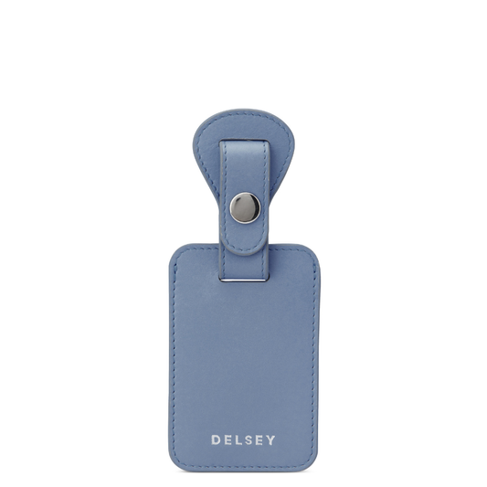 LE CUIR LISSE Leather Luggage Tag, Sky blue - Delsey Paris