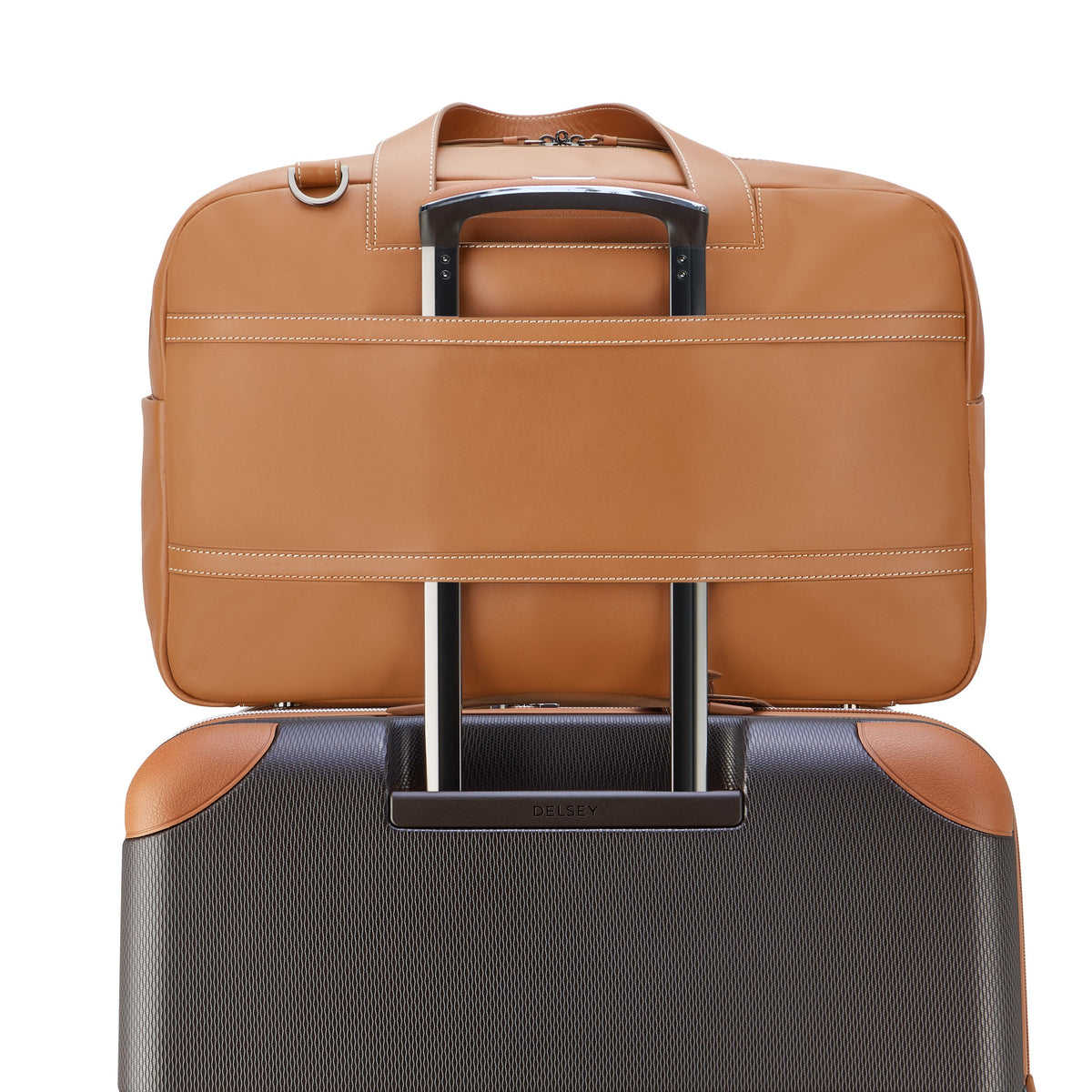 CHATELET AIR 2.0 Leather Duffel Bag, Cognac - Delsey Paris