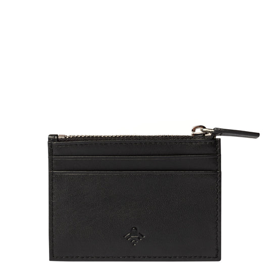 LE CUIR LISSE Leather Coin Purse, Black - Delsey Paris