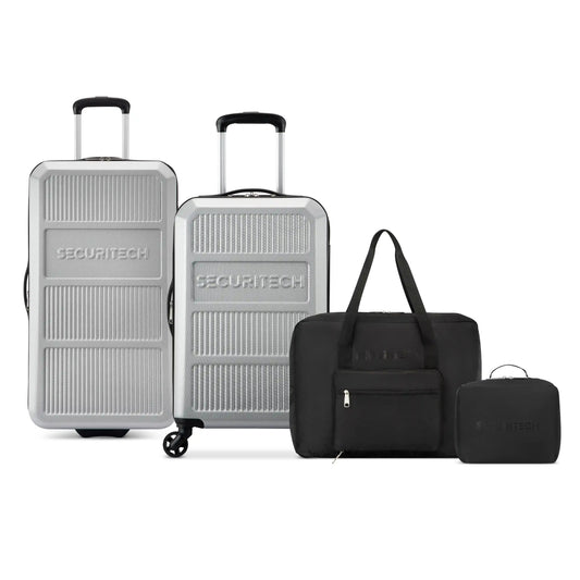 ASPHALT 4-Piece Luggage Set, Silver - Delsey Paris